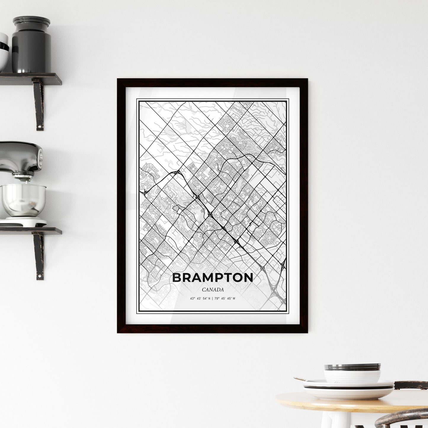 Brampton Canada - Minimal City Map