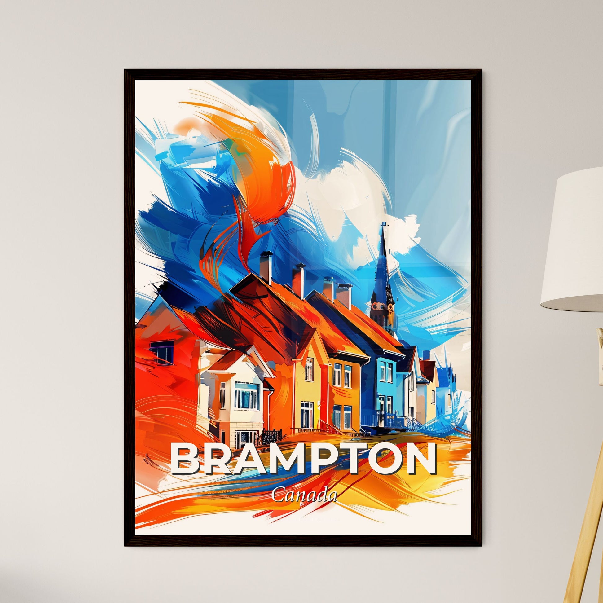 Vibrant Brampton, Canada - A Group Of Houses With A Tower