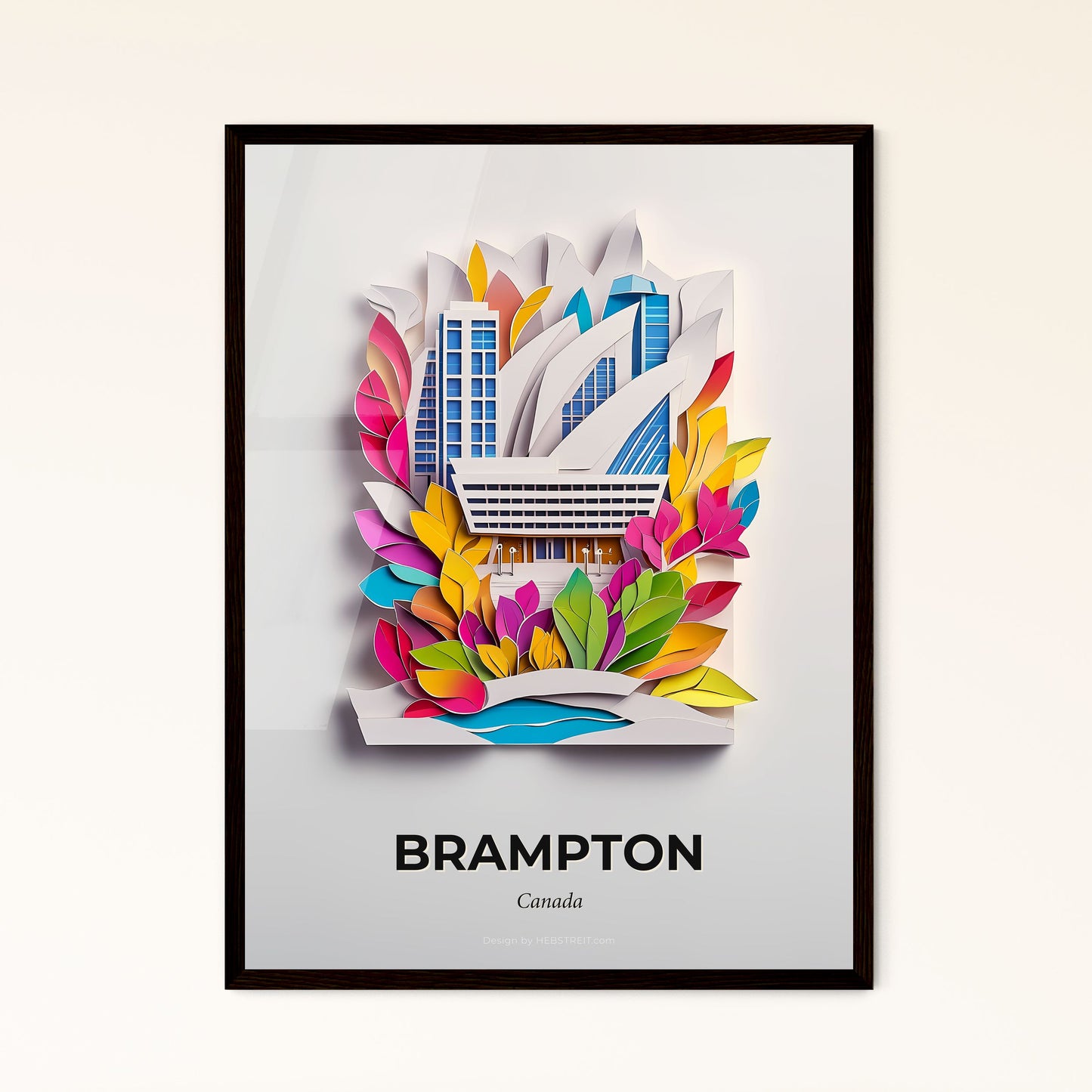 Vivid Brampton, Canada - a paper cut of a building with colorful leaves