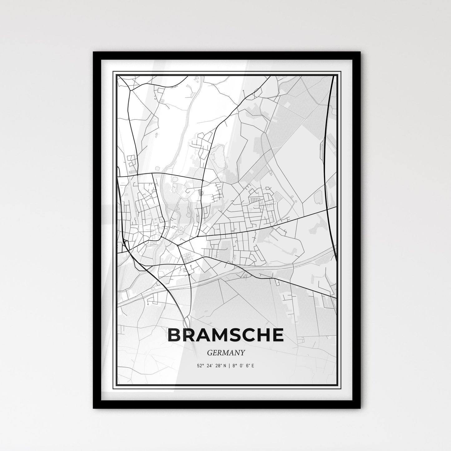 Bramsche Germany - Scandinavian Style City Map for Modern Home Decor