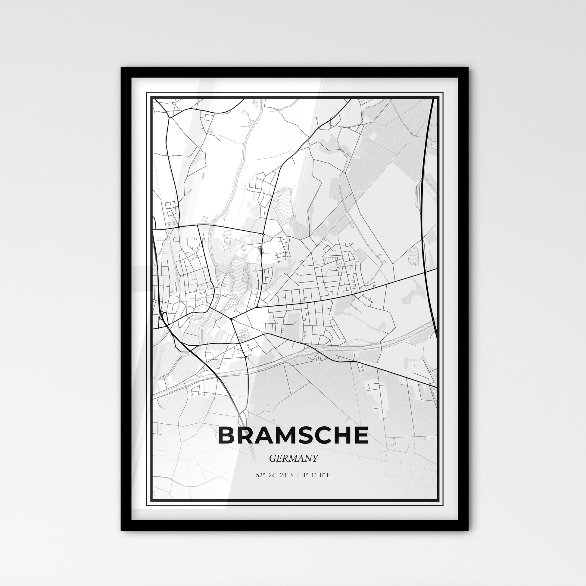 Bramsche Germany - Scandinavian Style City Map for Modern Home Decor