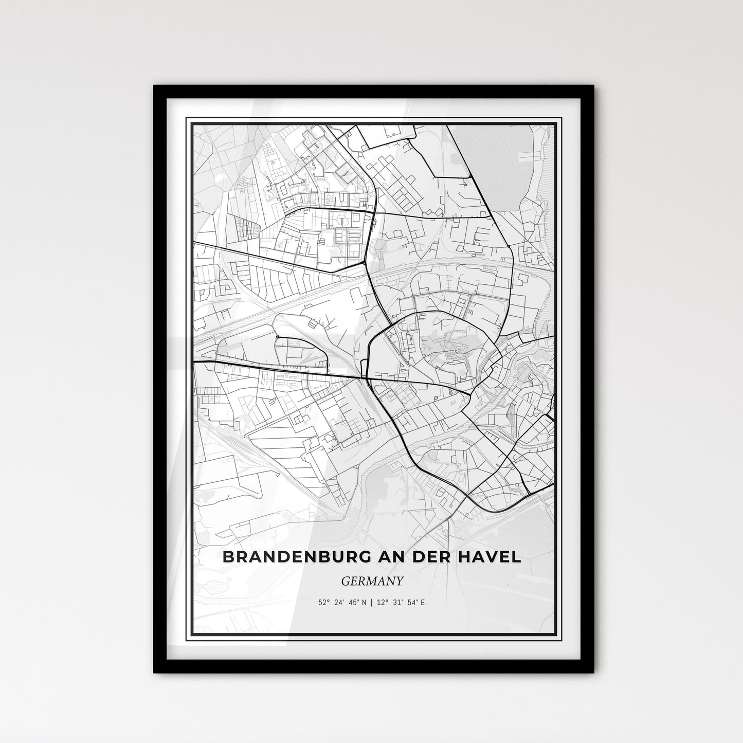 Brandenburg an der Havel Germany - Scandinavian Style City Map for Modern Home Decor