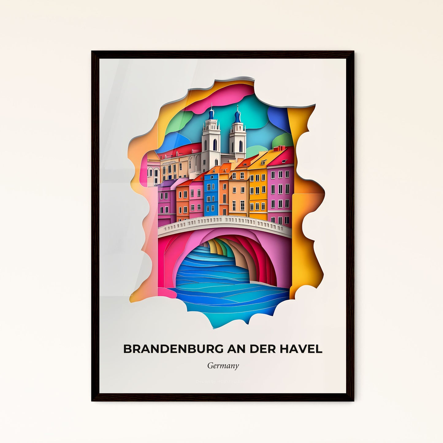 Vivid Brandenburg an der Havel, Germany, Papercut Print