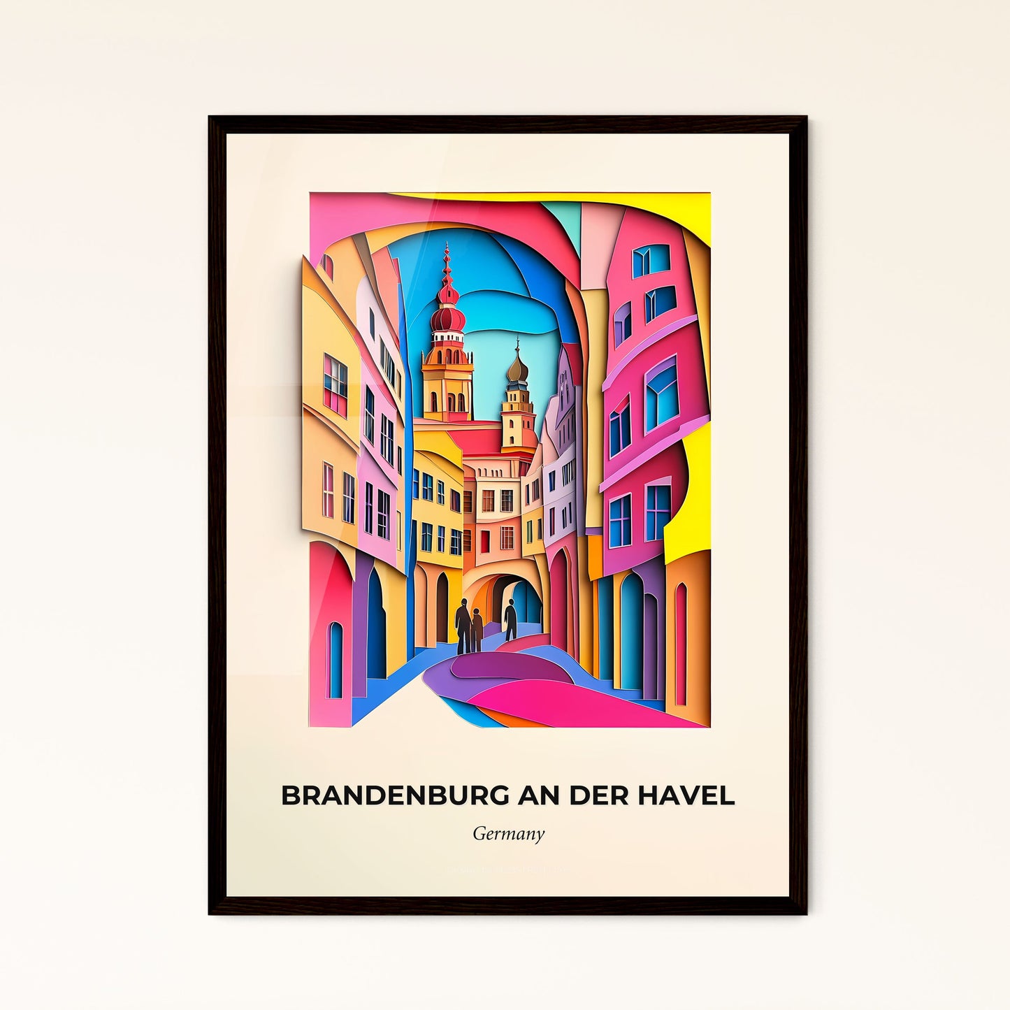 Vivid Brandenburg an der Havel, Germany, Papercut Print
