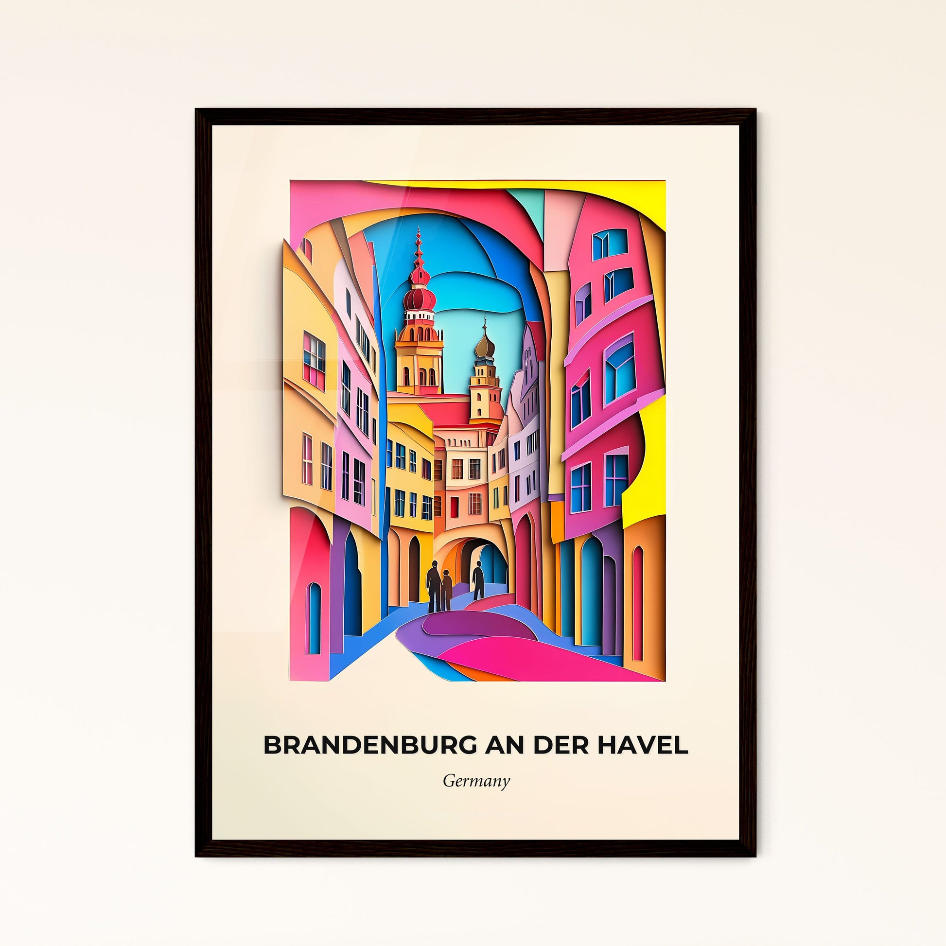 Vivid Brandenburg an der Havel, Germany, Papercut Print