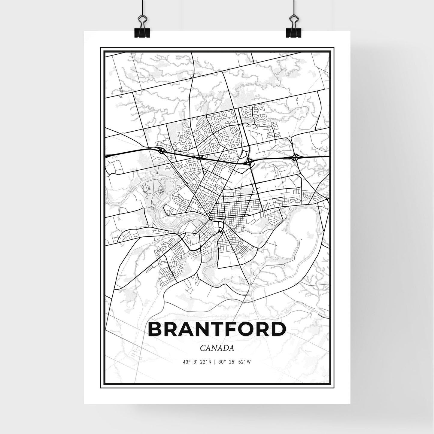 Brantford Canada - Premium City Map Poster