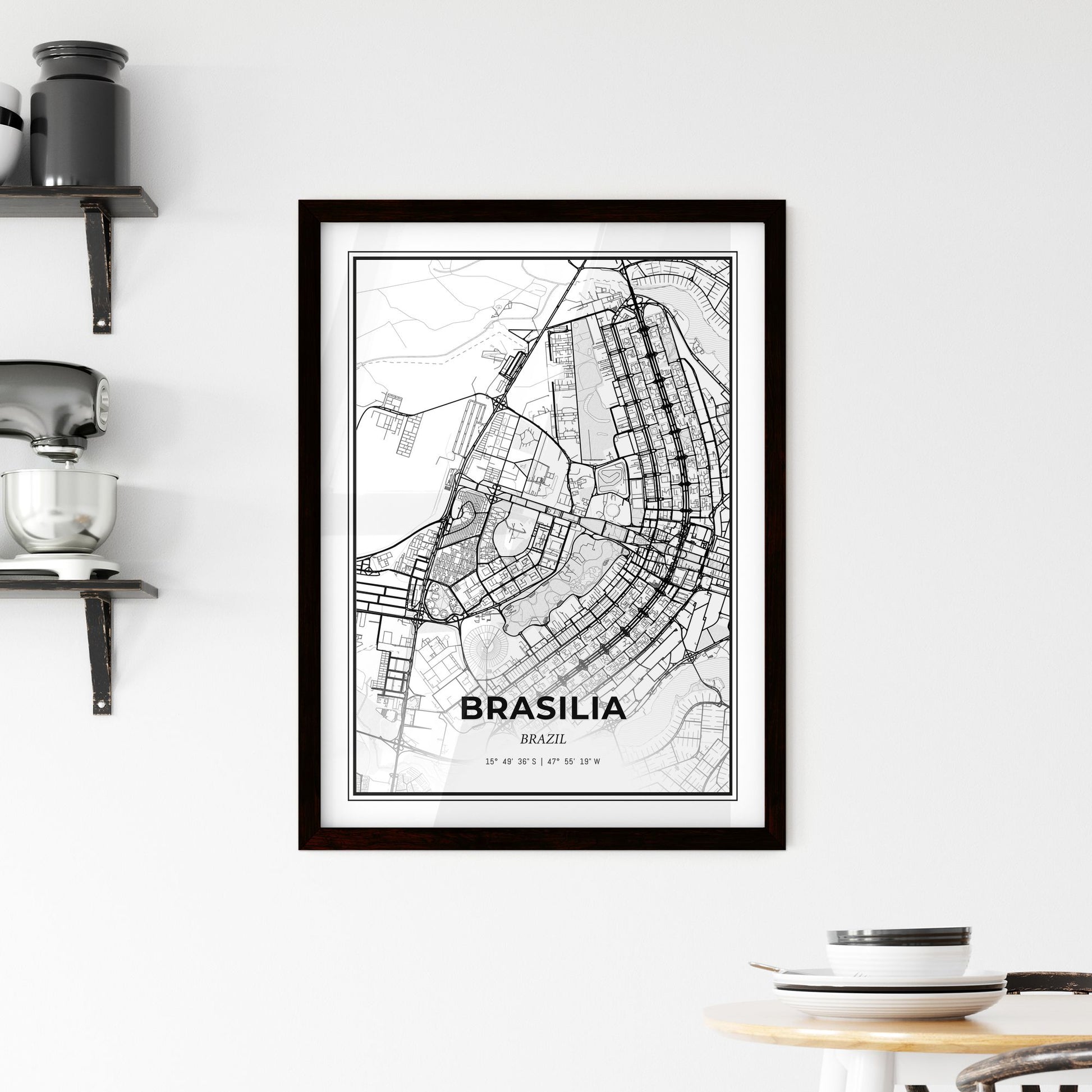 Brasilia Brazil - Minimal City Map