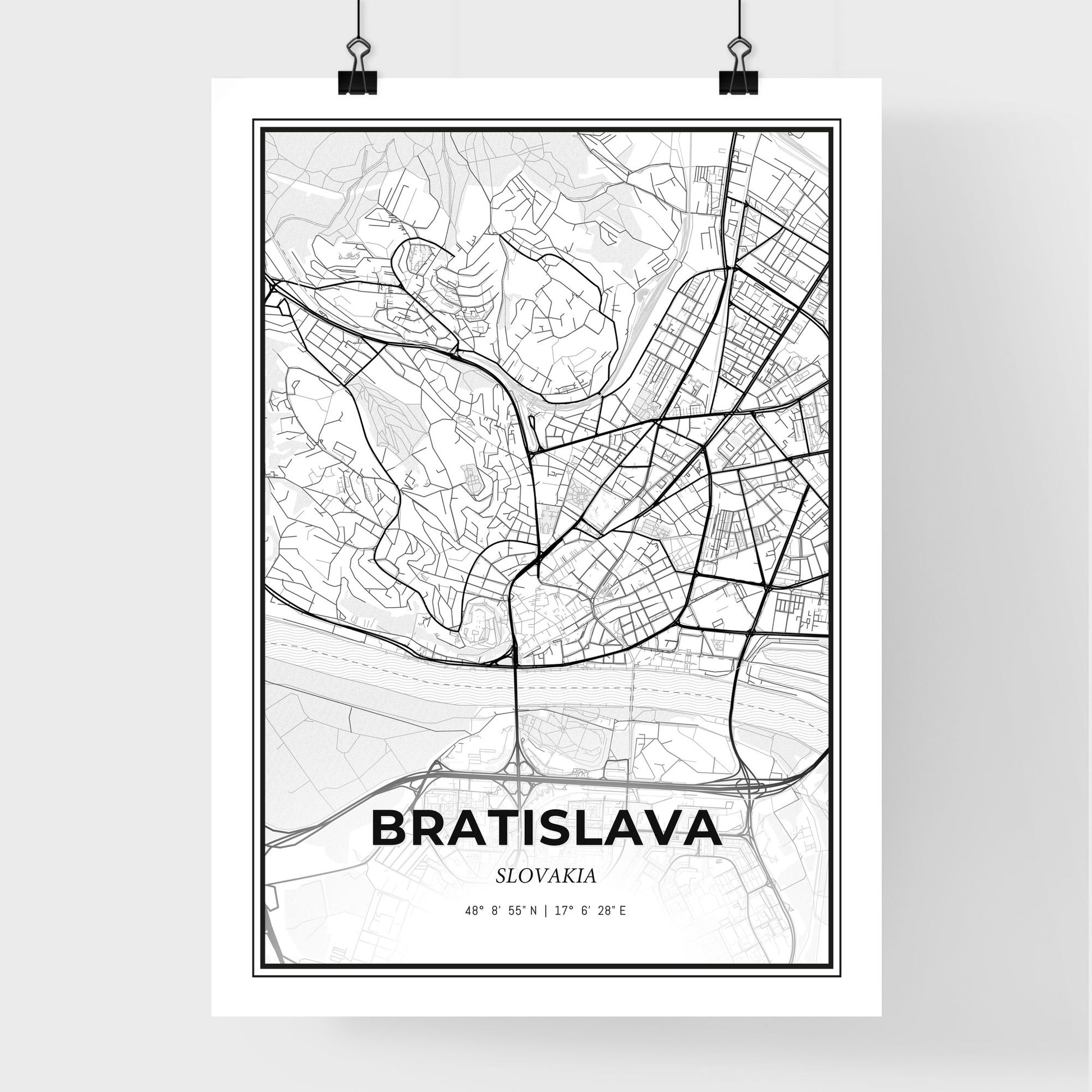 Bratislava Slovakia - Premium City Map Poster