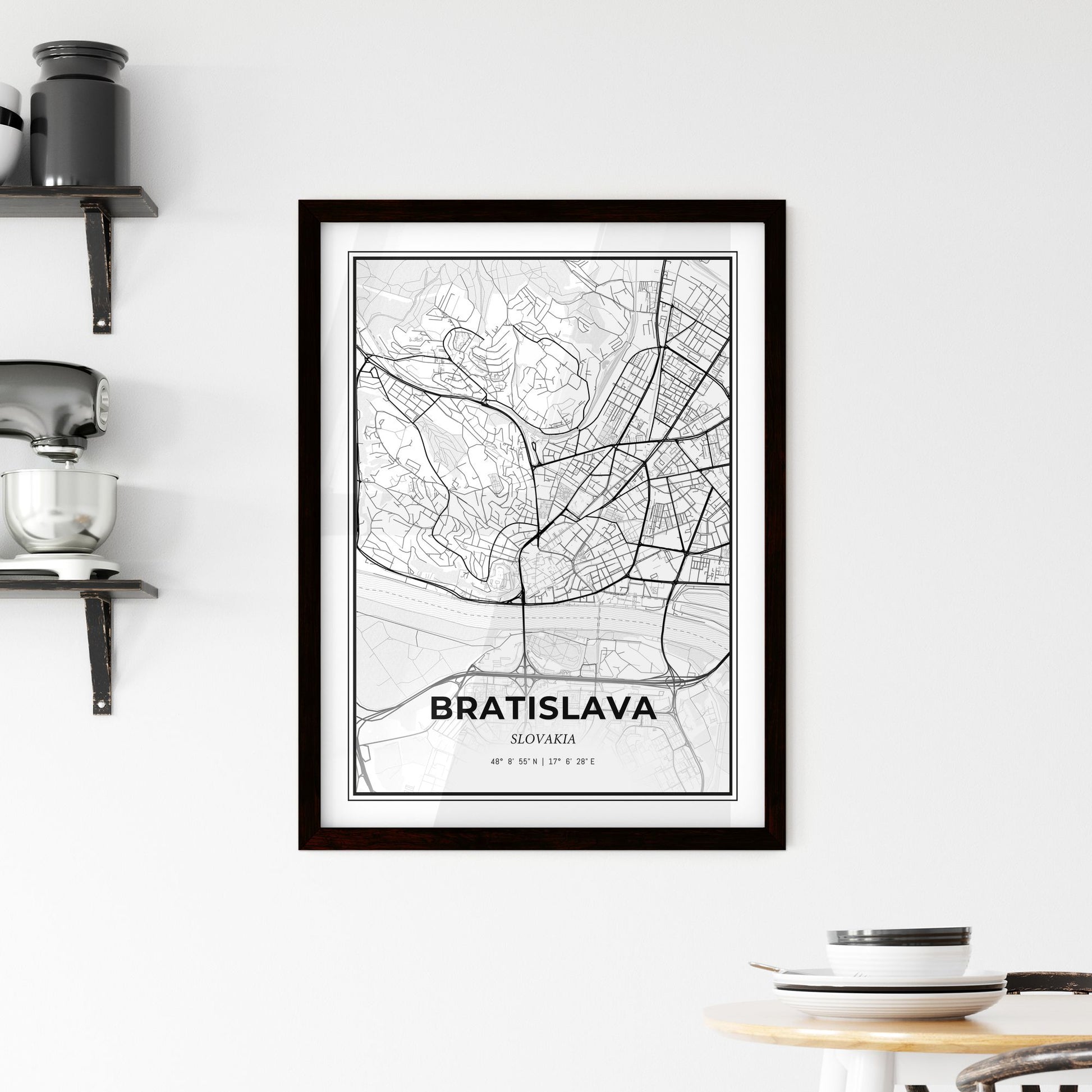 Bratislava Slovakia - Minimal City Map