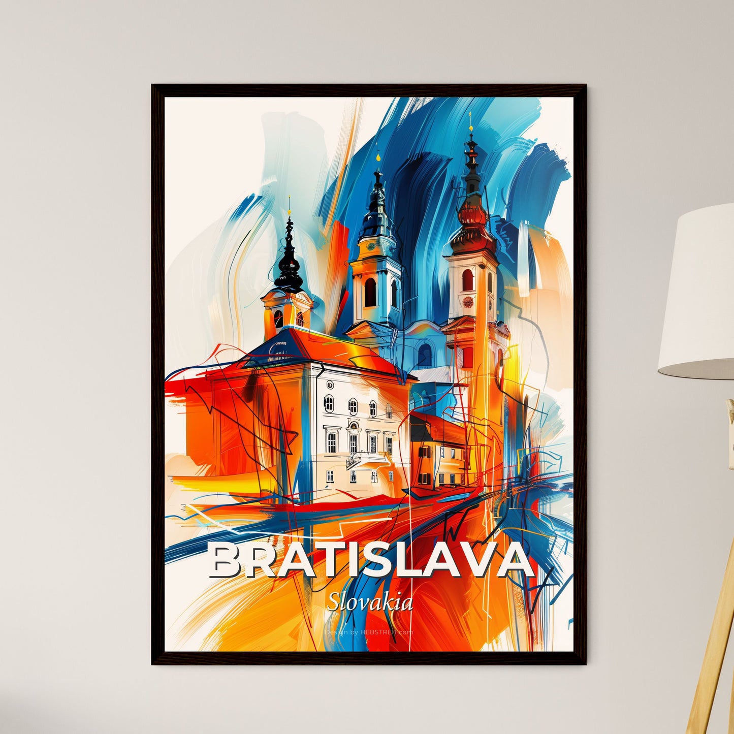 Vibrant Bratislava, Slovakia - A Painting Of A Building