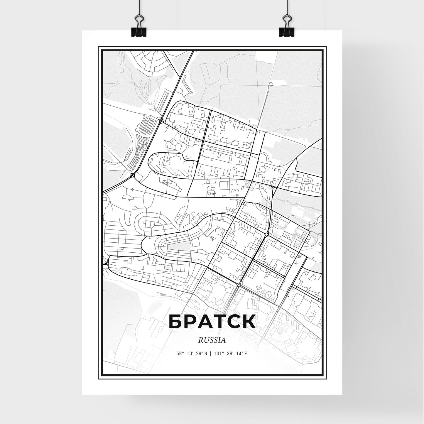 Bratsk Russia - Premium City Map Poster