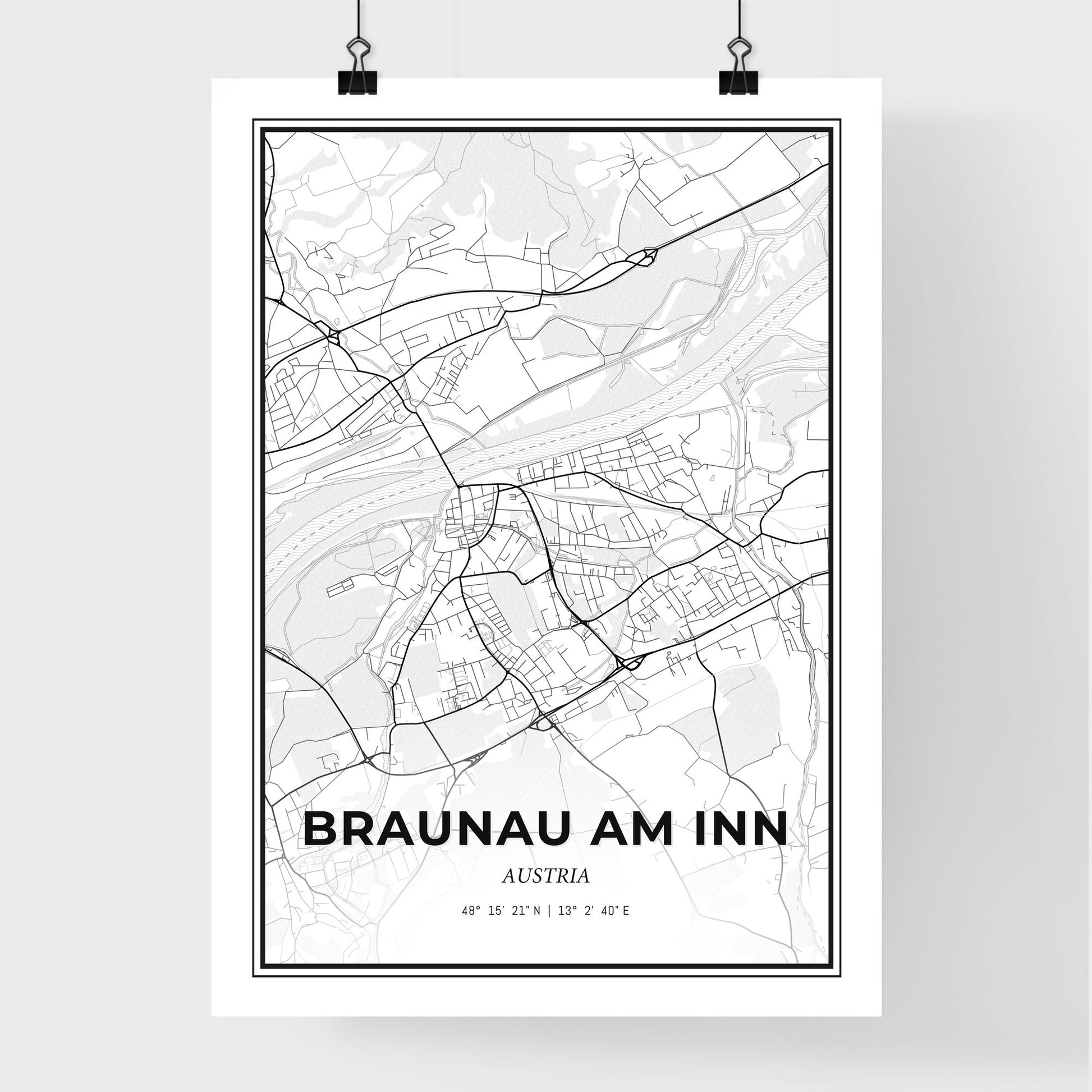 Braunau am Inn Austria - Premium City Map Poster