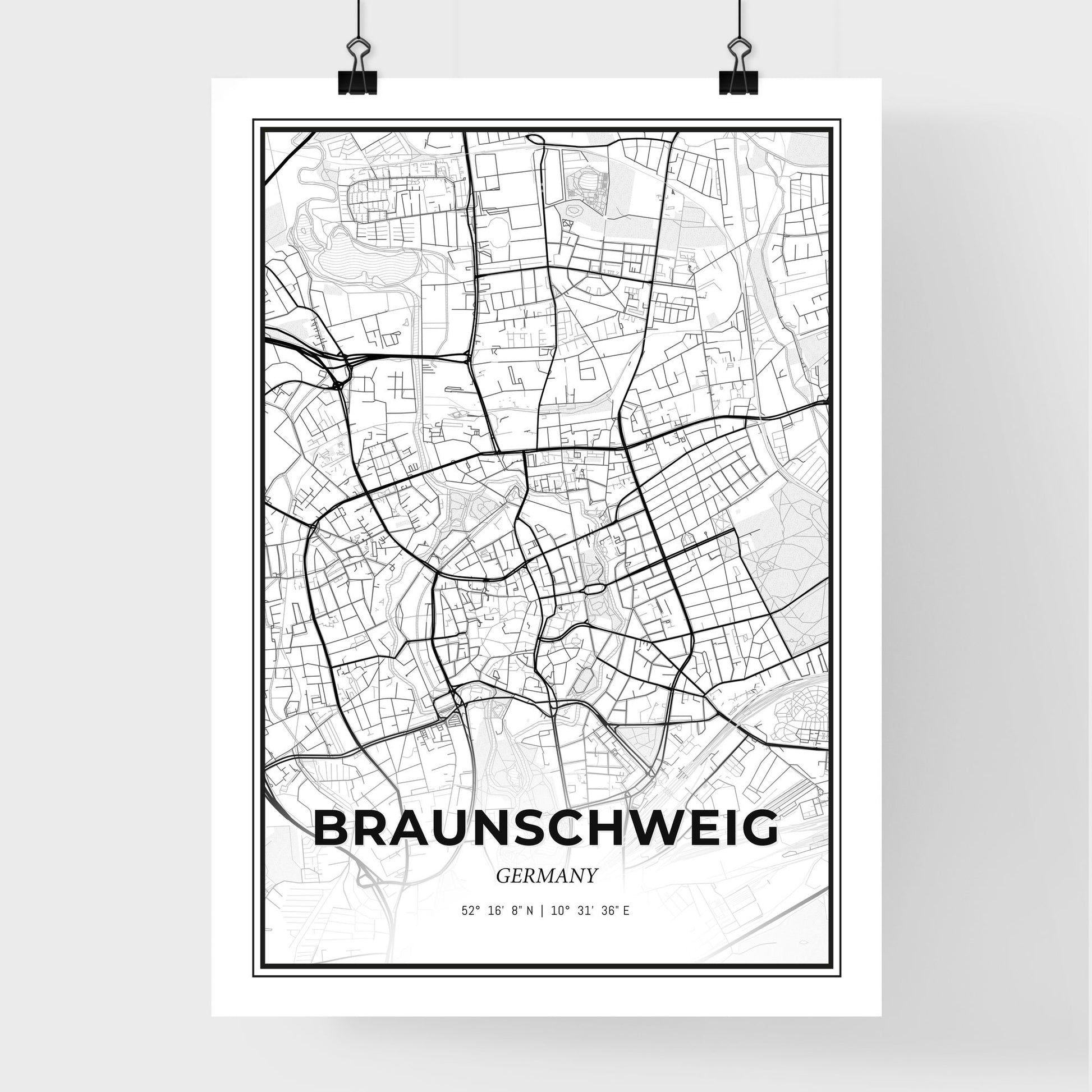 Braunschweig Germany - Premium City Map Poster