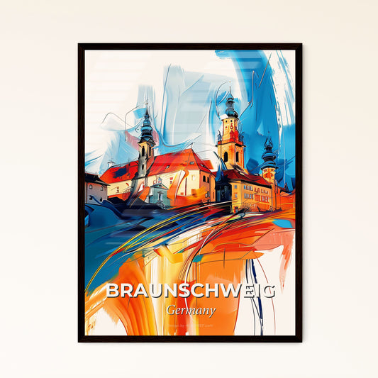 Vibrant Braunschweig, Germany - A Painting Of A Building