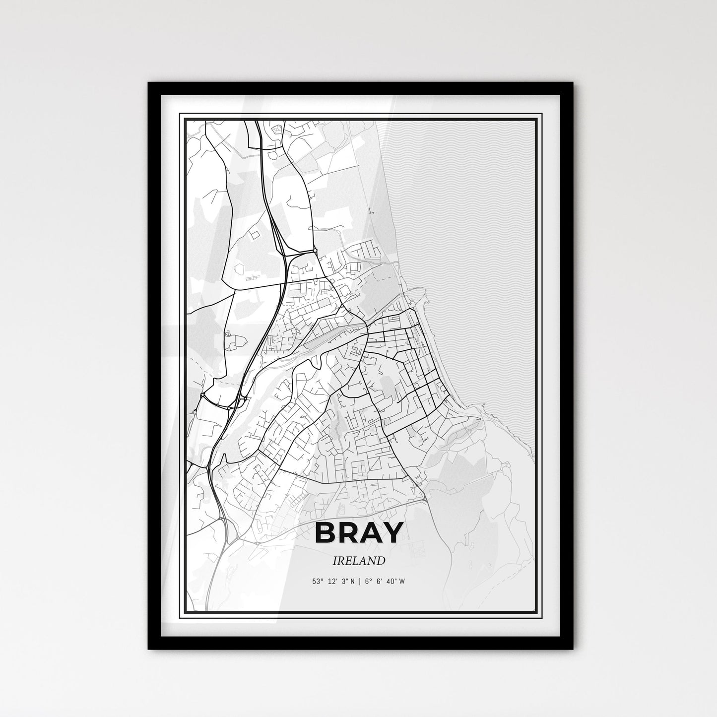 Bray Ireland - Scandinavian Style City Map for Modern Home Decor