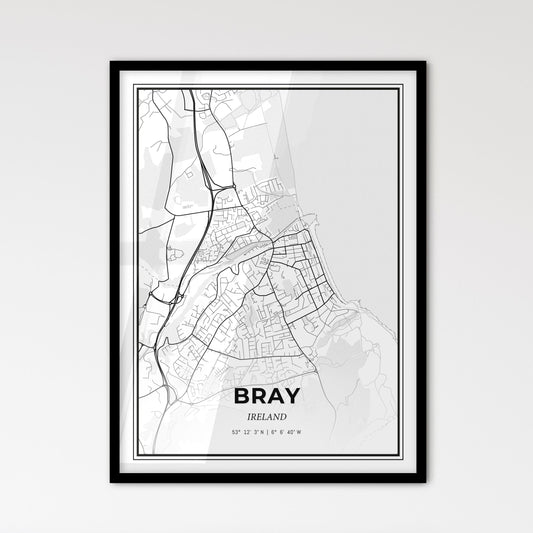 Bray Ireland - Scandinavian Style City Map for Modern Home Decor