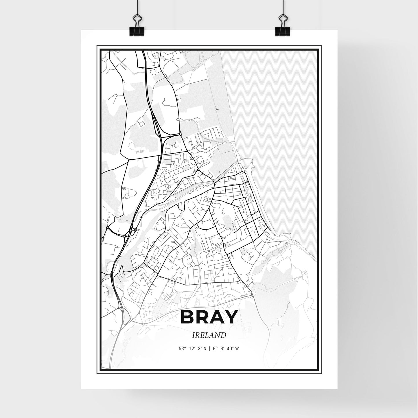 Bray Ireland - Premium City Map Poster