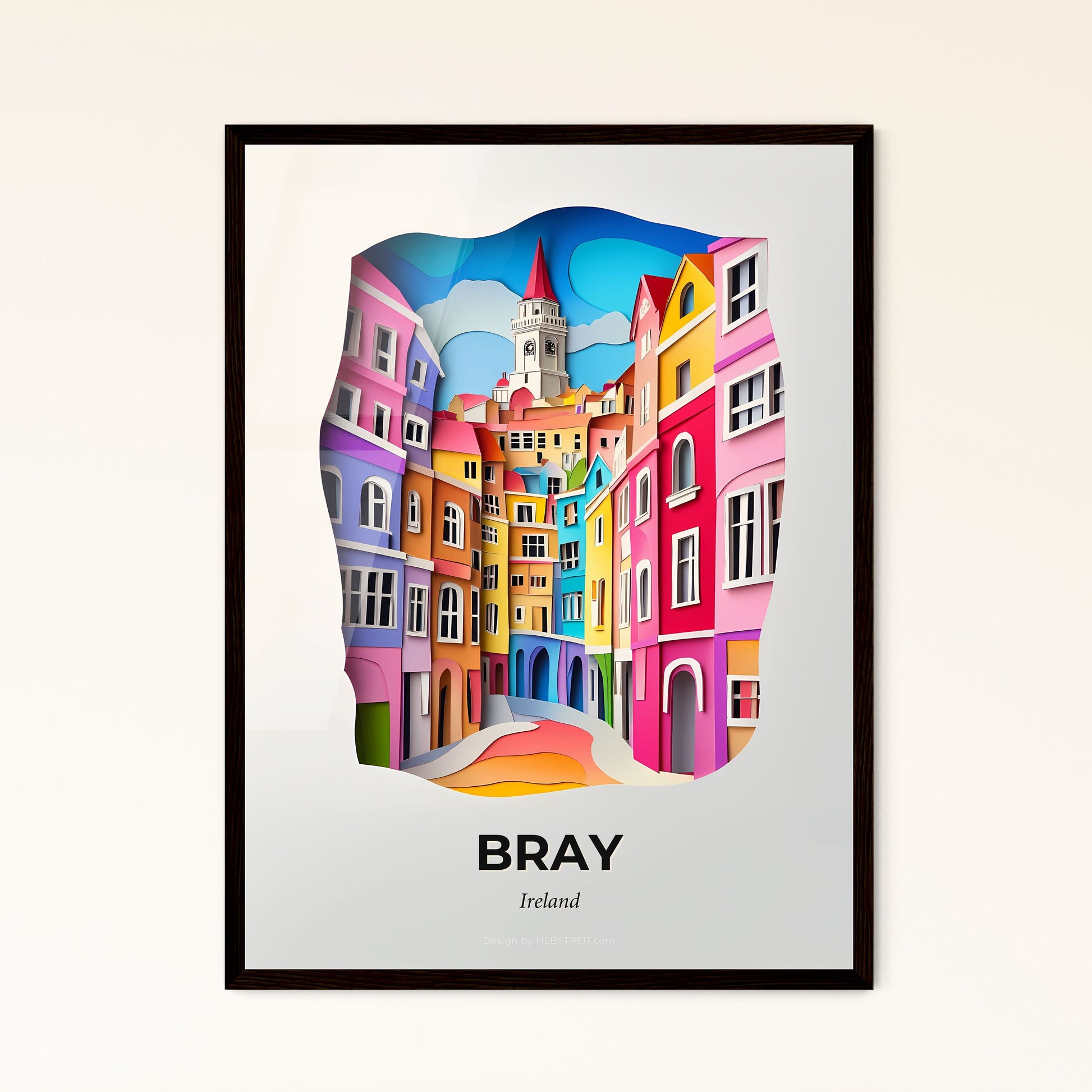 Vivid Bray, Ireland - a city with a clock tower