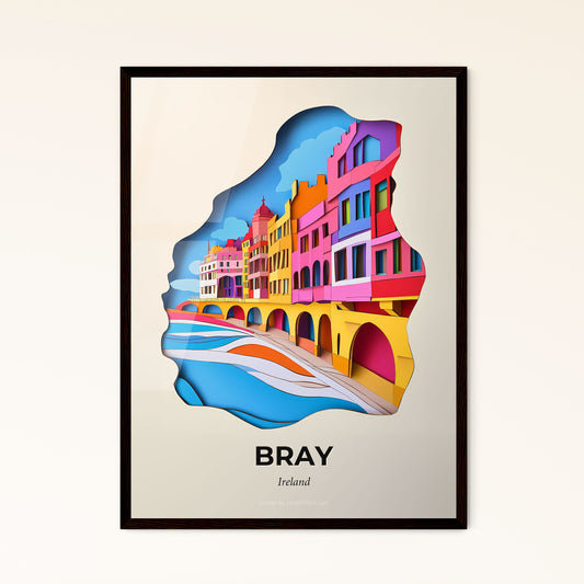 Vivid Bray, Ireland - a paper cut of a city with a river