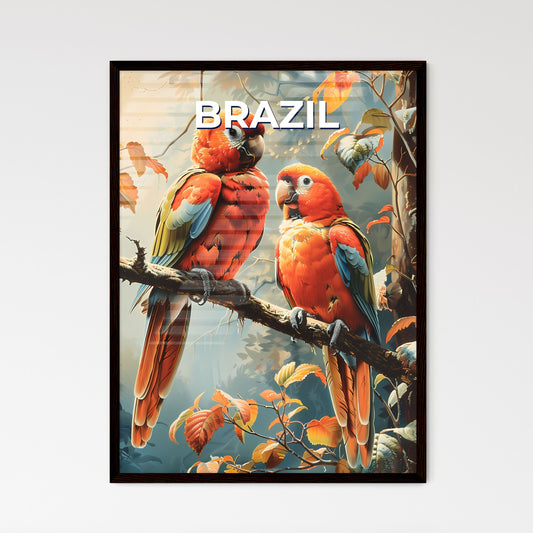 Vibrant Art Painting: Colorful Birds on Branch, Brazil, South America