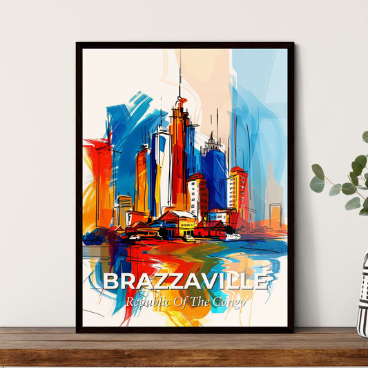 Vibrant Brazzaville, Republic Of The Congo - A Colorful Cityscape With Buildings And Boats