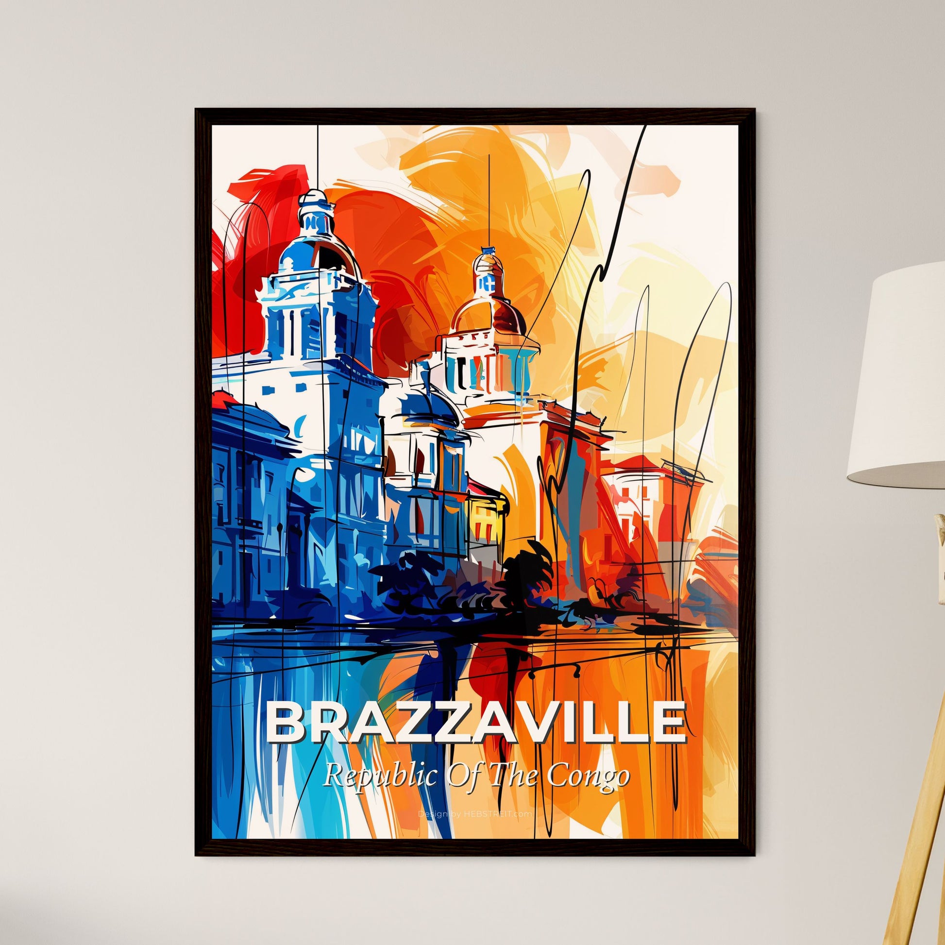 Vibrant Brazzaville, Republic Of The Congo - A Colorful Painting Of Buildings