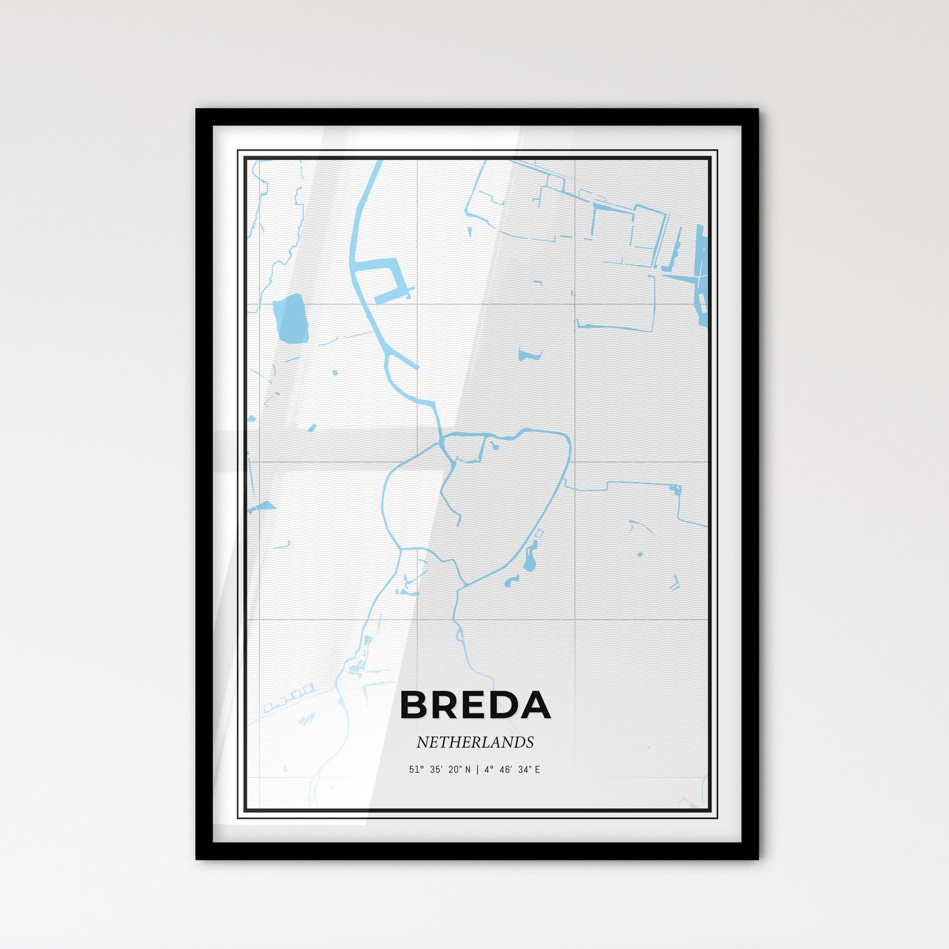  Breda Netherlands - Scandinavian Style City Map for Modern Home Decor