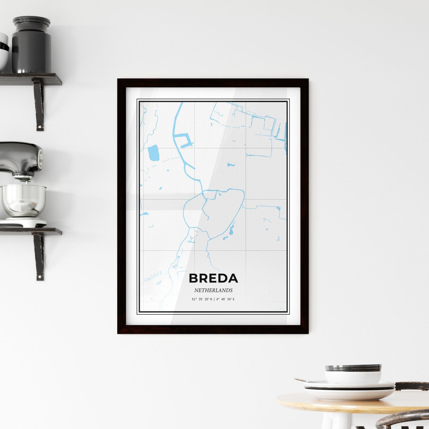  Breda Netherlands - Minimal City Map