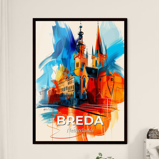 Vibrant Breda, Netherlands - A Painting Of A Building