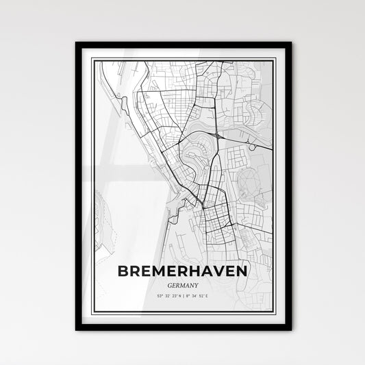 Bremerhaven Germany - Scandinavian Style City Map for Modern Home Decor