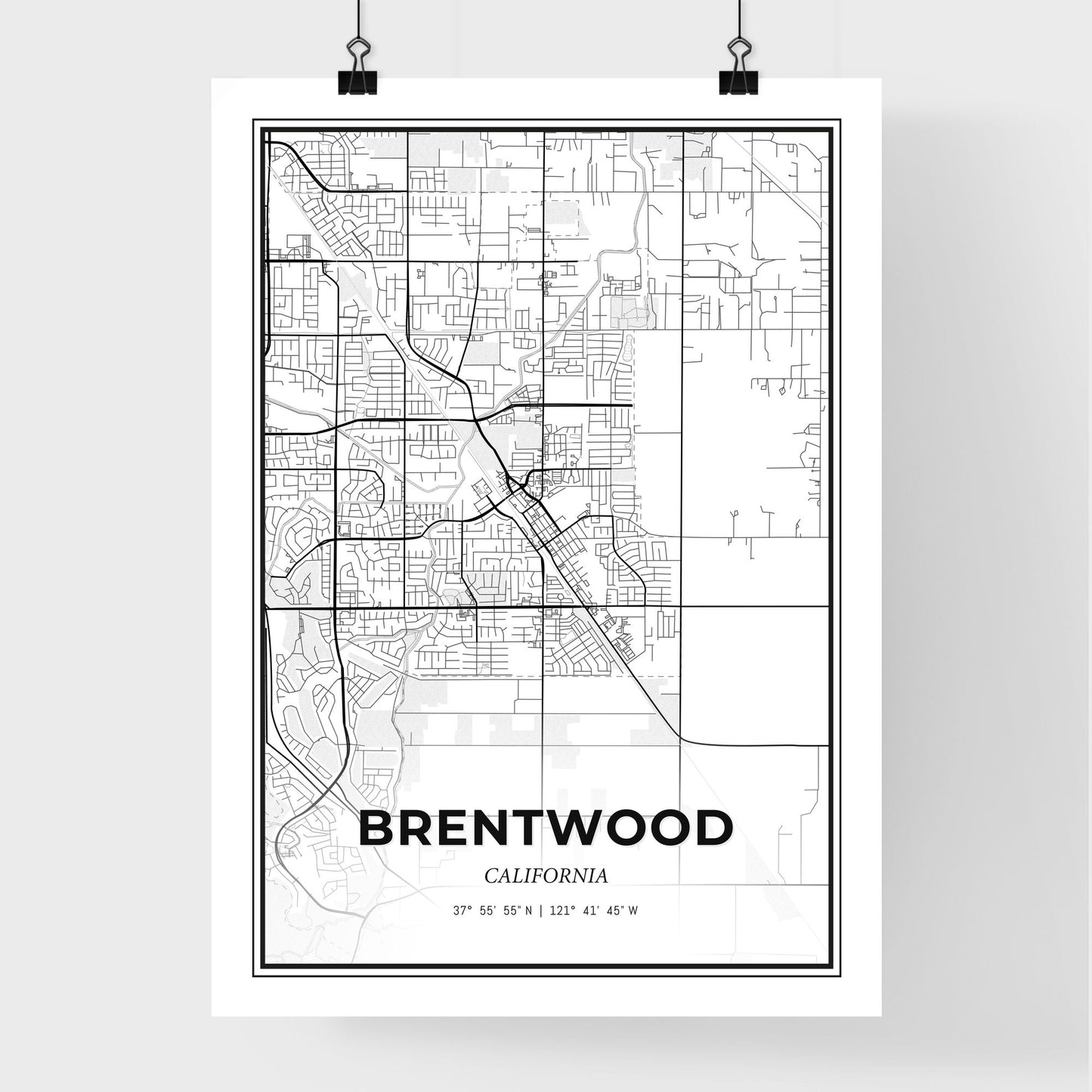 Brentwood California - Premium City Map Poster