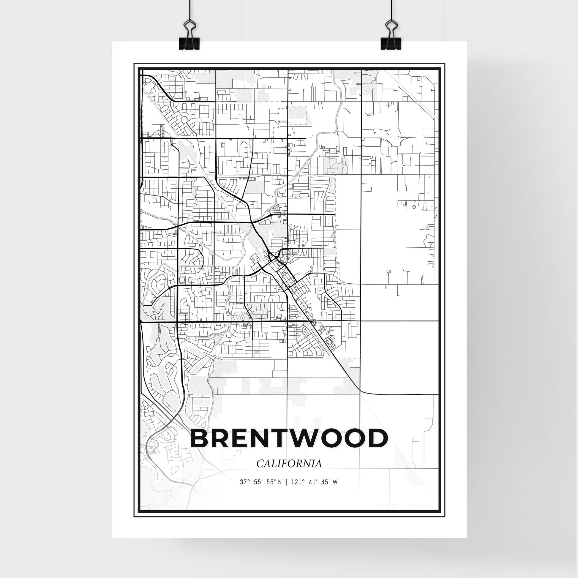 Brentwood California - Premium City Map Poster