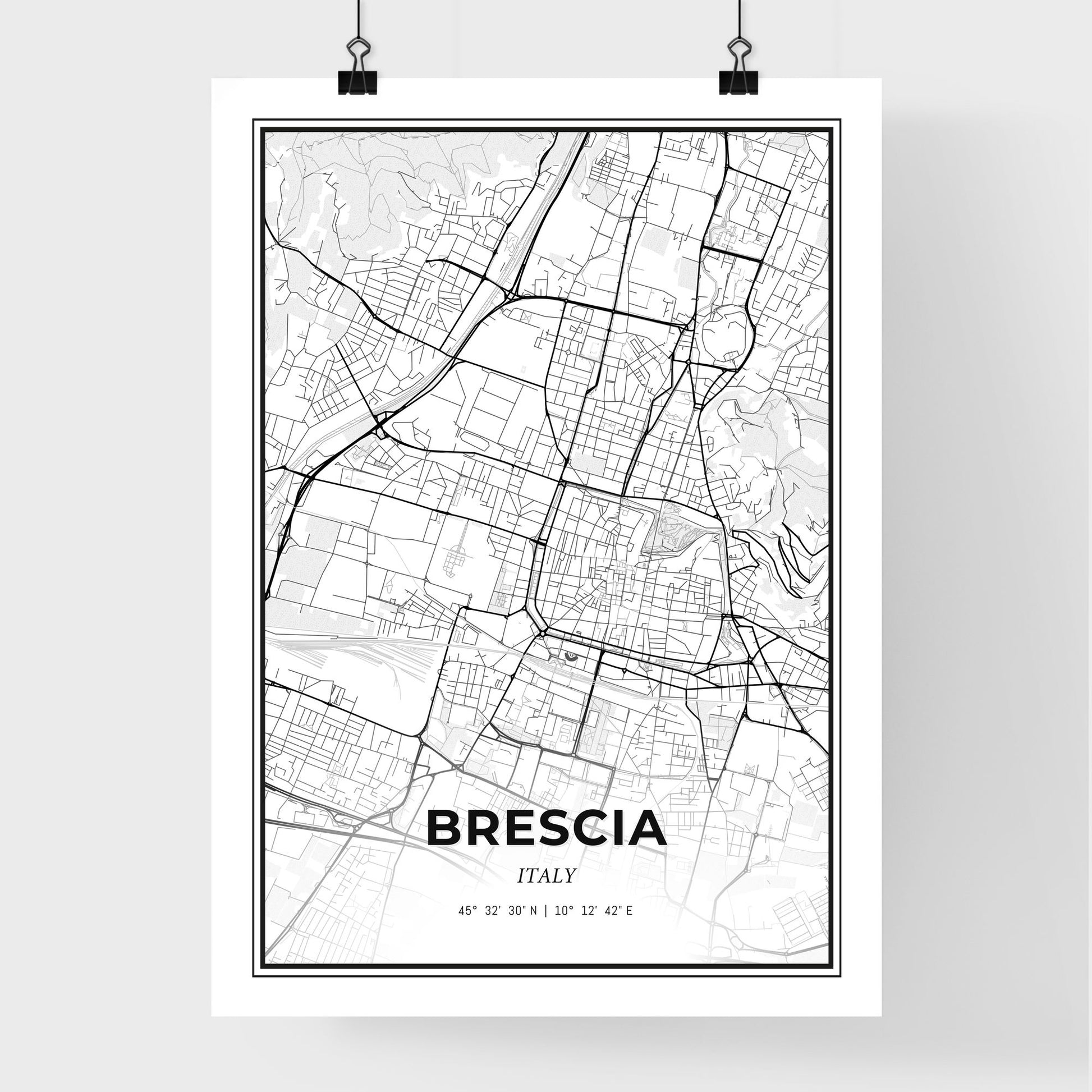 Brescia Italy - Premium City Map Poster