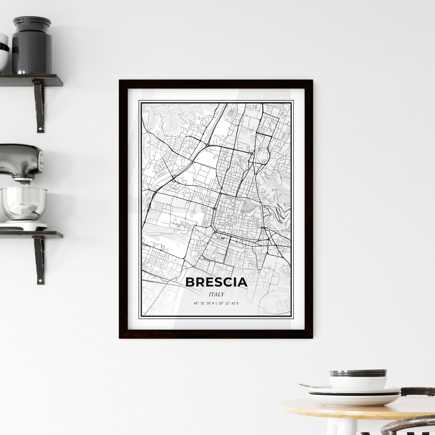 Brescia Italy - Minimal City Map