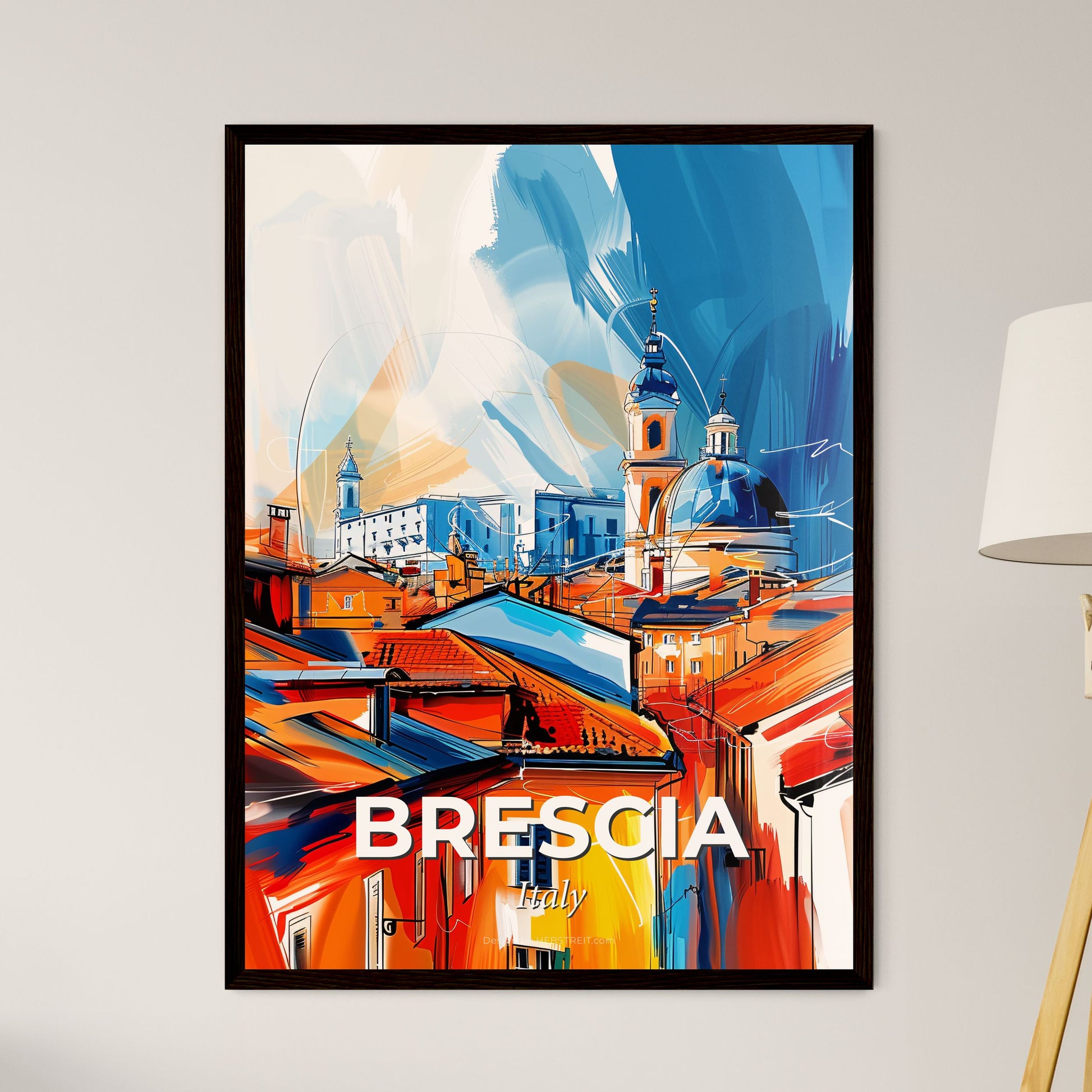 Vibrant Brescia , Italy - A Painting Of A City