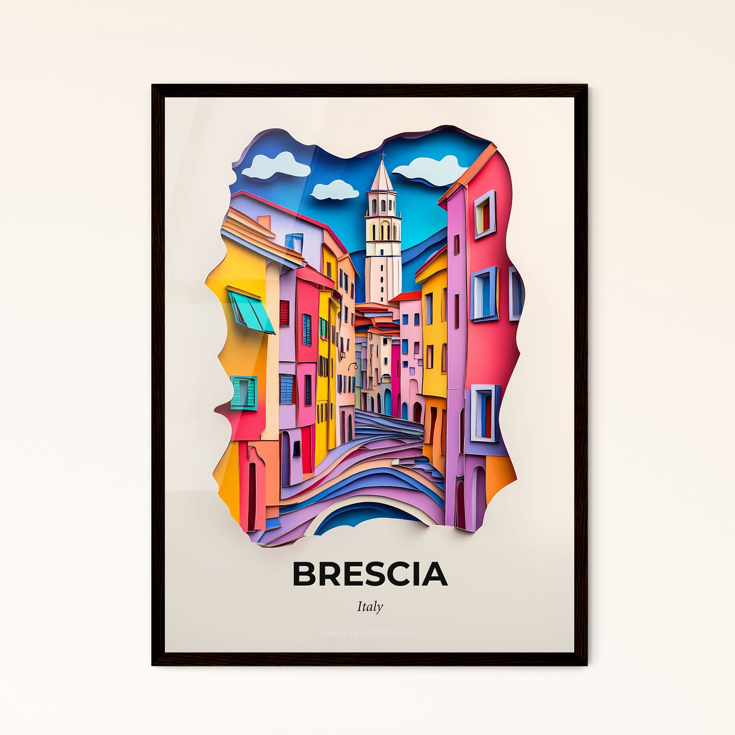 Vivid Brescia, Italy - a colorful city scene with a clock tower