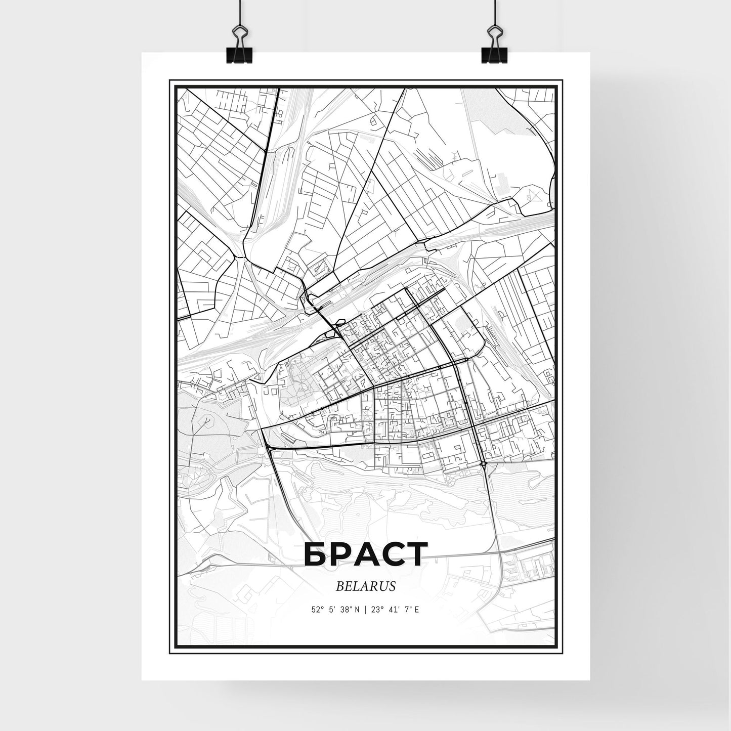 Brest Belarus - Premium City Map Poster