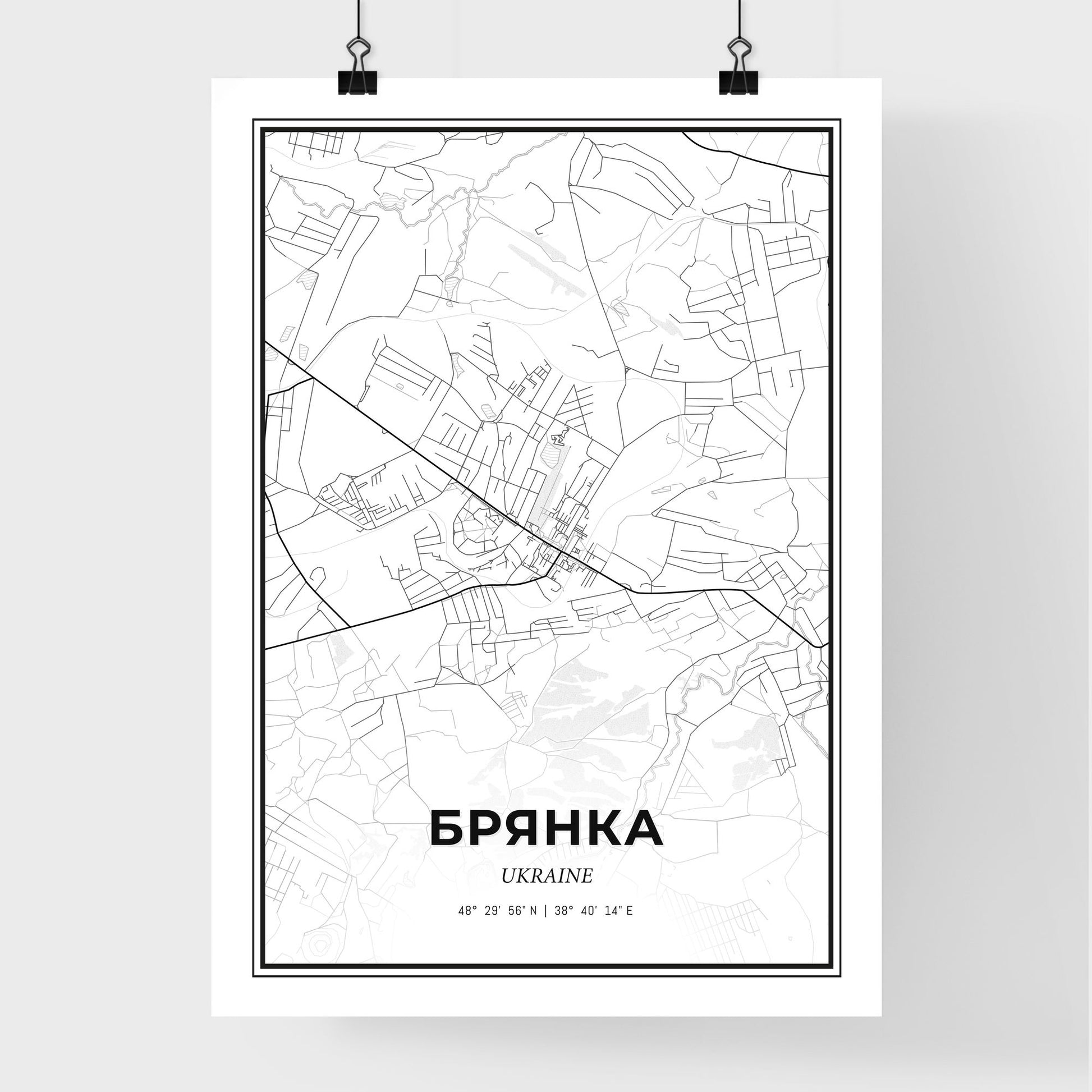 Brianka Ukraine - Premium City Map Poster