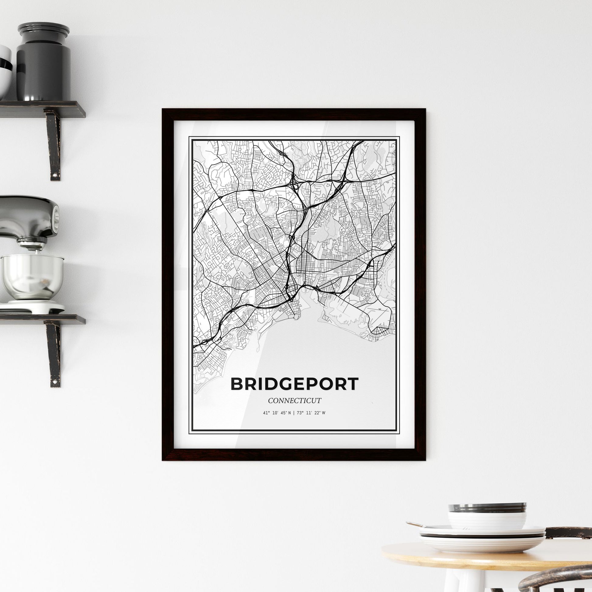 Bridgeport Connecticut - Minimal City Map