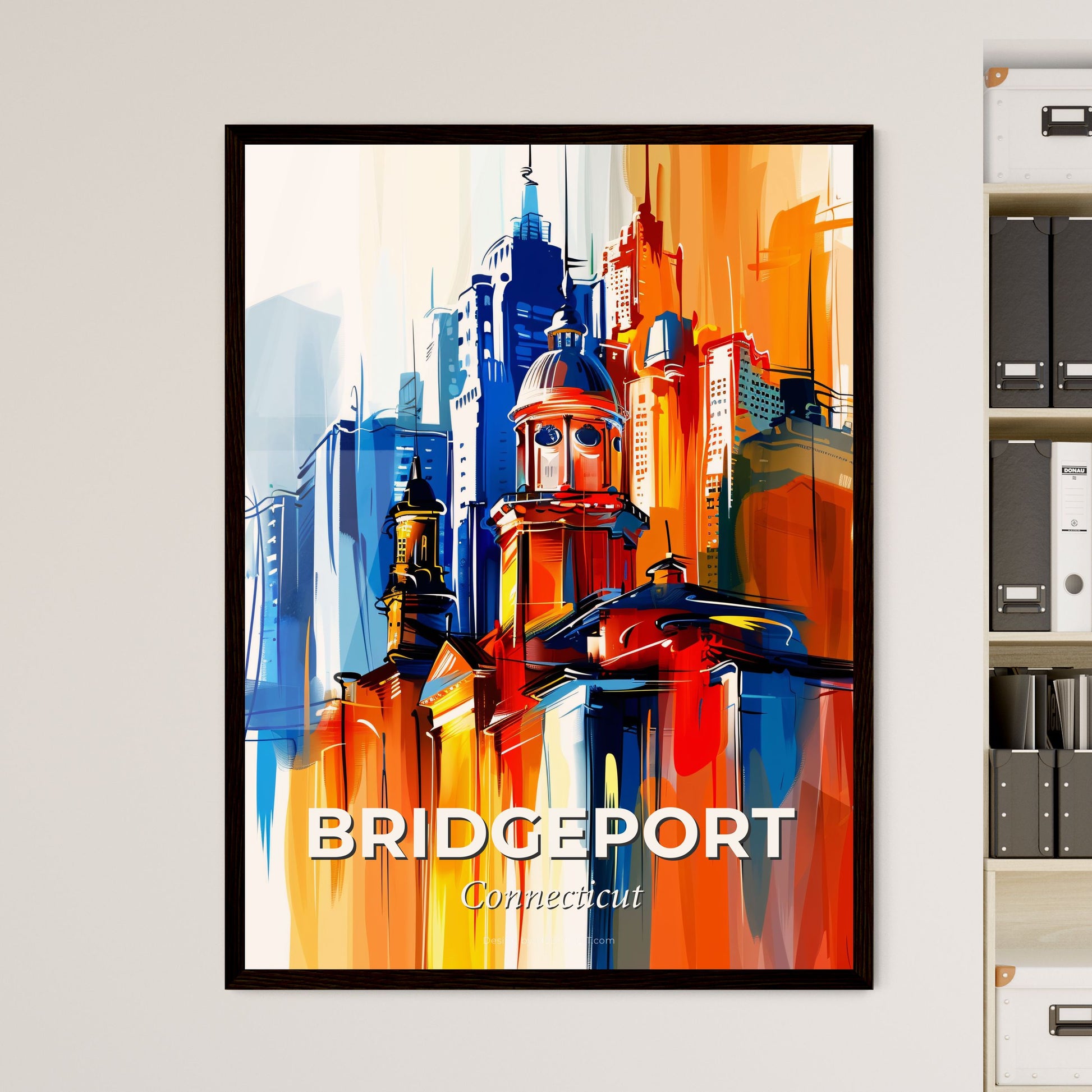 Vibrant Bridgeport, Connecticut - A Painting Of A City