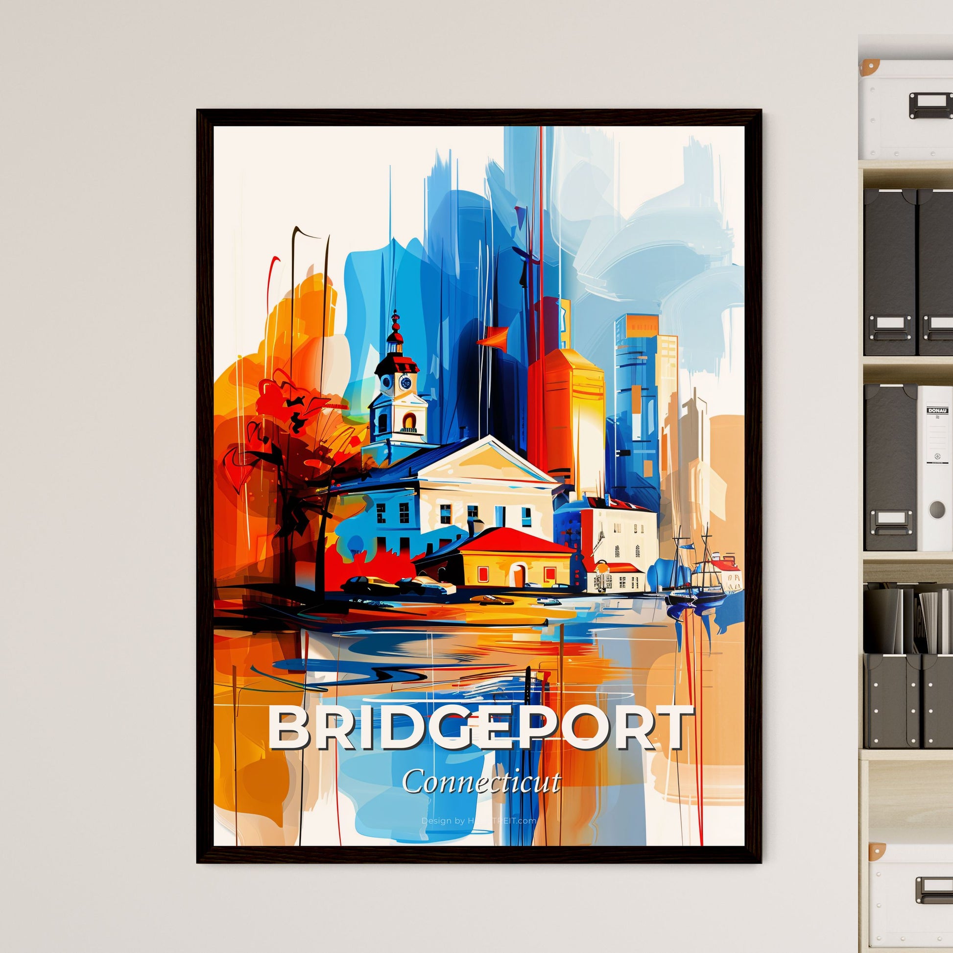 Vibrant Bridgeport, Connecticut - A Painting Of A City