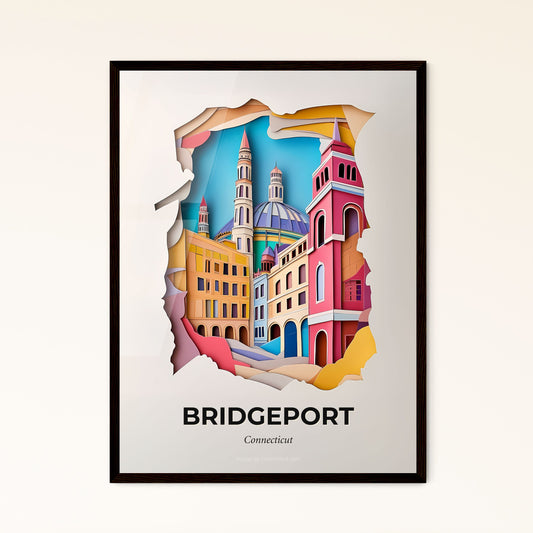 Vivid Bridgeport, Connecticut - a city with a clock tower