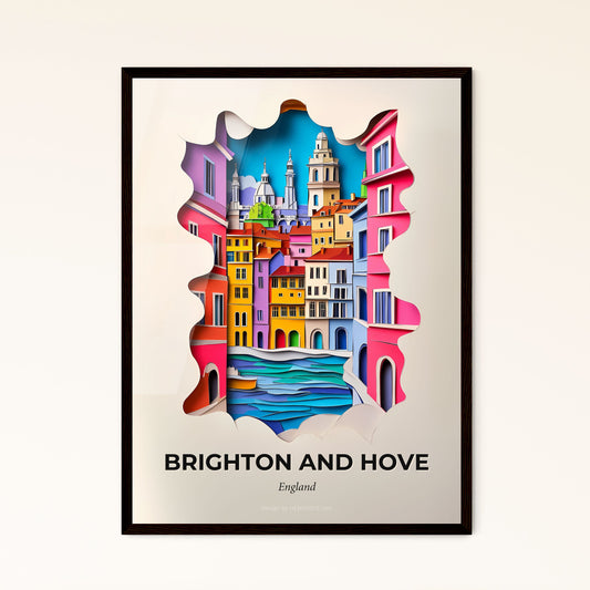 Vivid Brighton and Hove, England - a paper cut of a city with a river