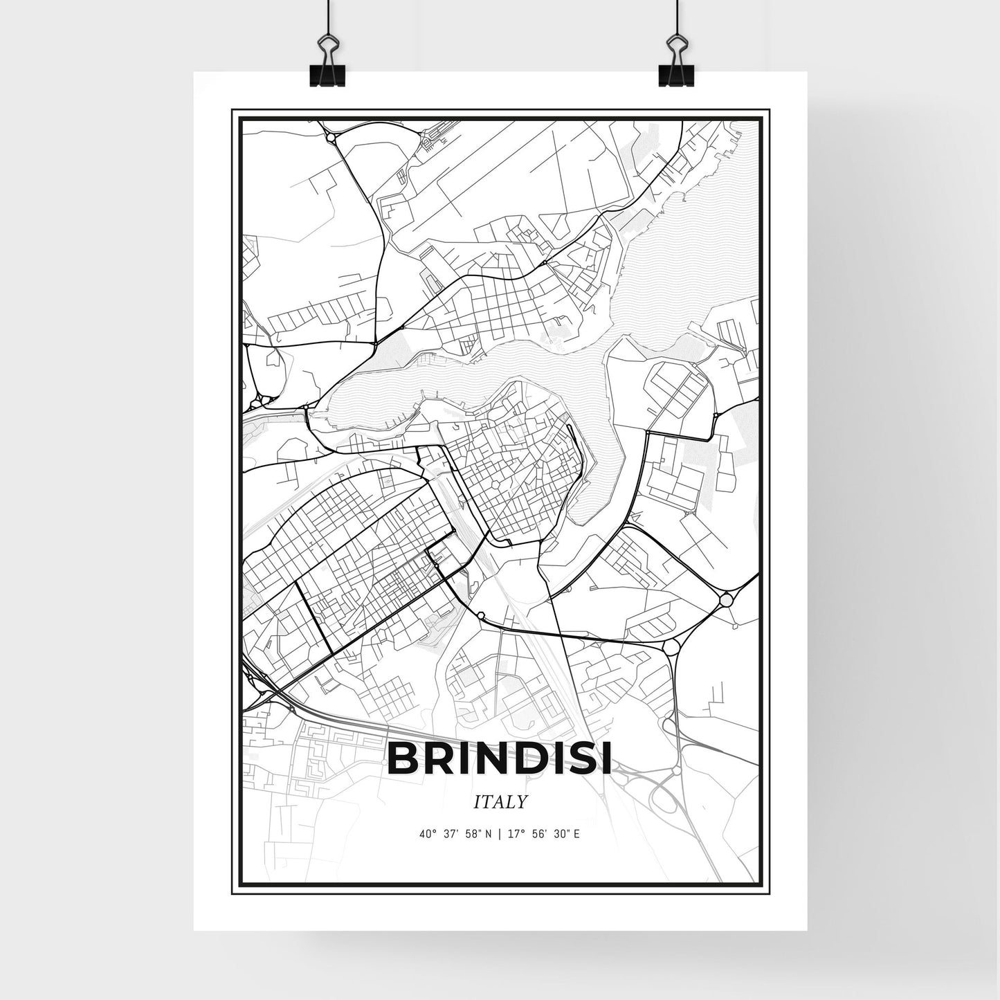 Brindisi Italy - Premium City Map Poster