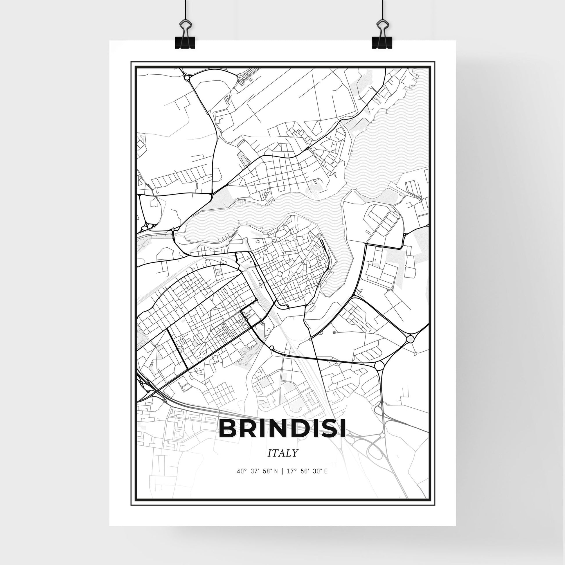 Brindisi Italy - Premium City Map Poster