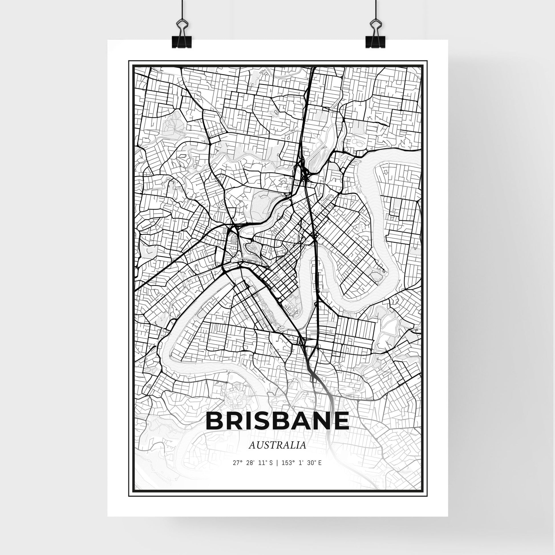 Brisbane Australia - Premium City Map Poster