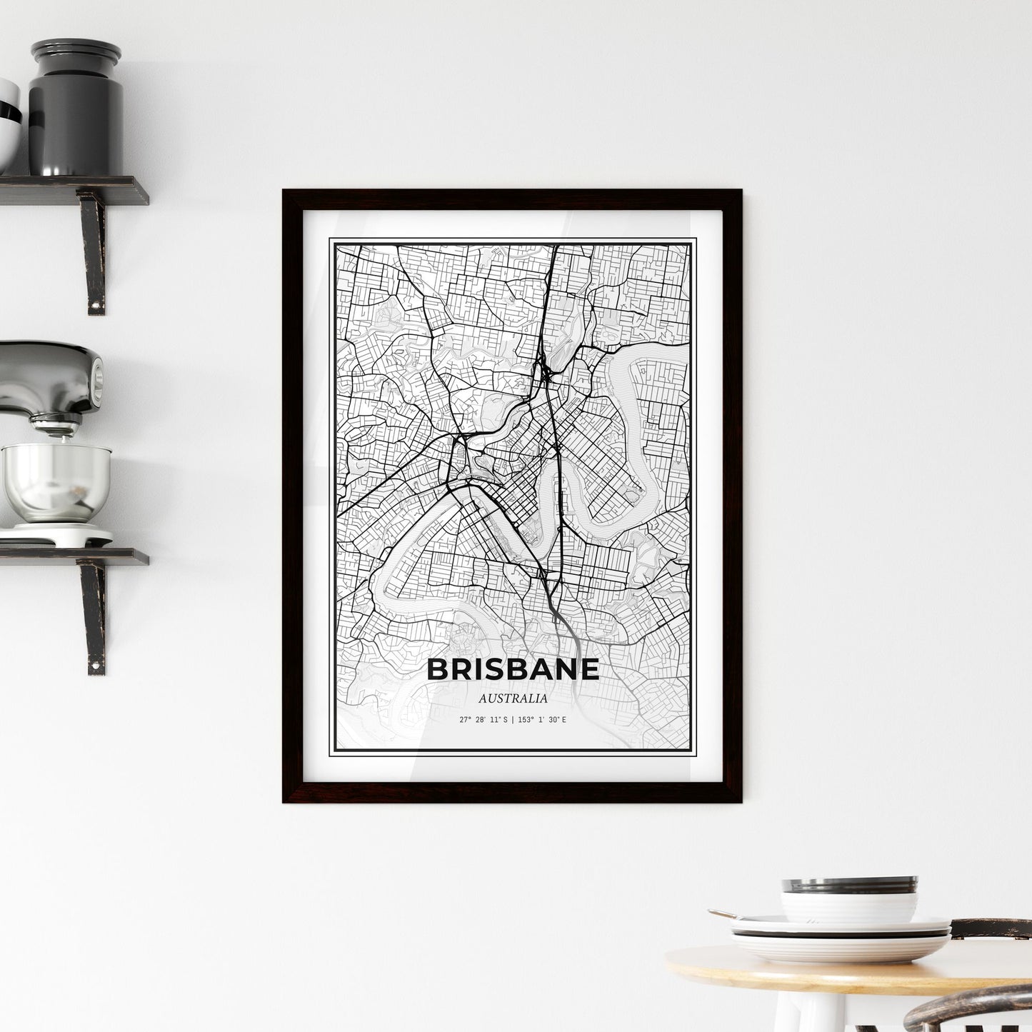 Brisbane Australia - Minimal City Map