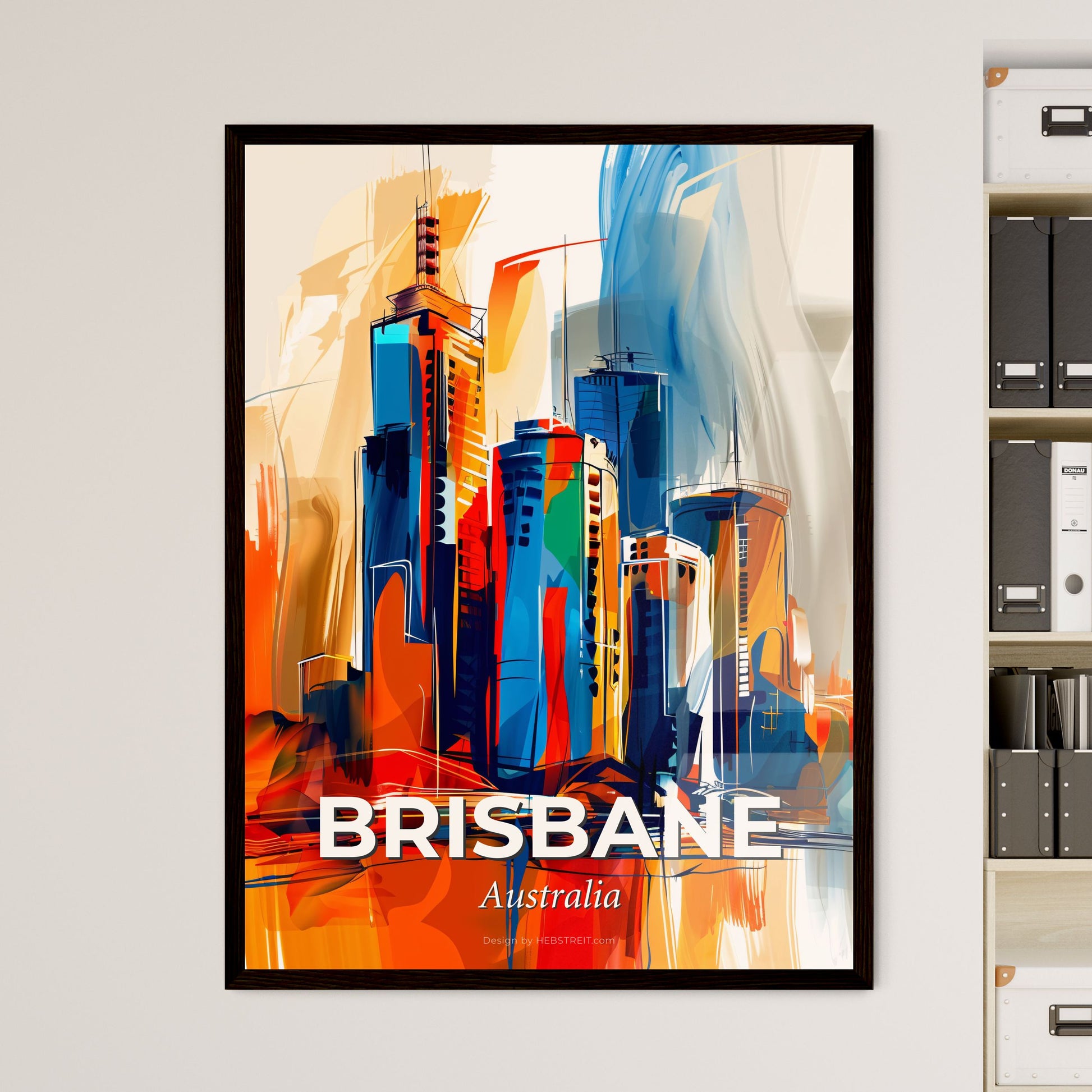 Vibrant Brisbane, Australia - A Painting Of A City