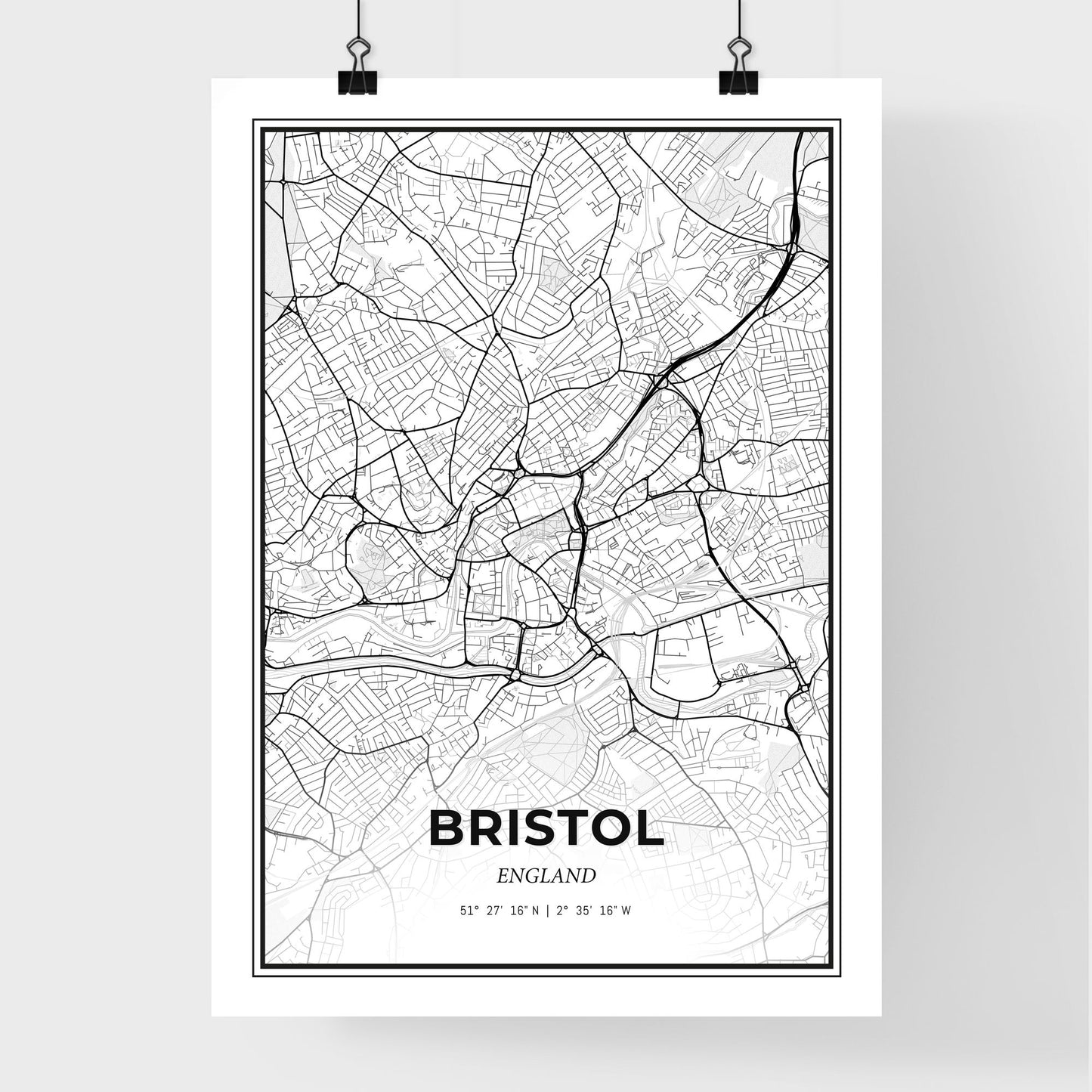 Bristol England - Premium City Map Poster