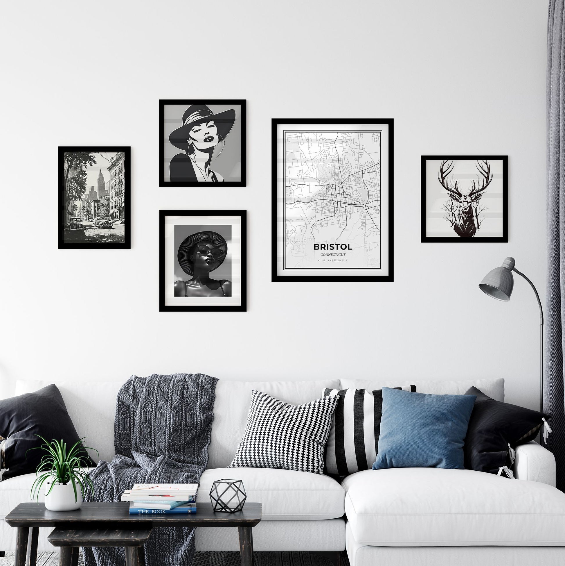 Bristol Connecticut - Minimal City Map Interior